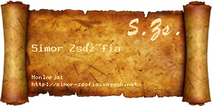 Simor Zsófia névjegykártya